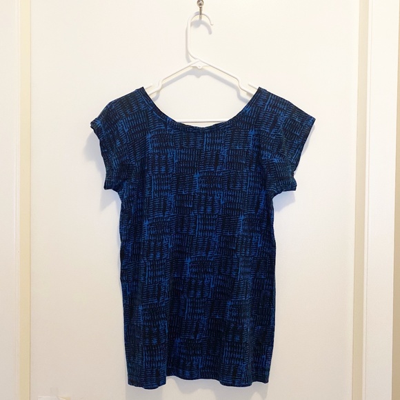 Marc by Marc Jacobs Blue Black Pattern Tee Size S - Picture 2 of 7